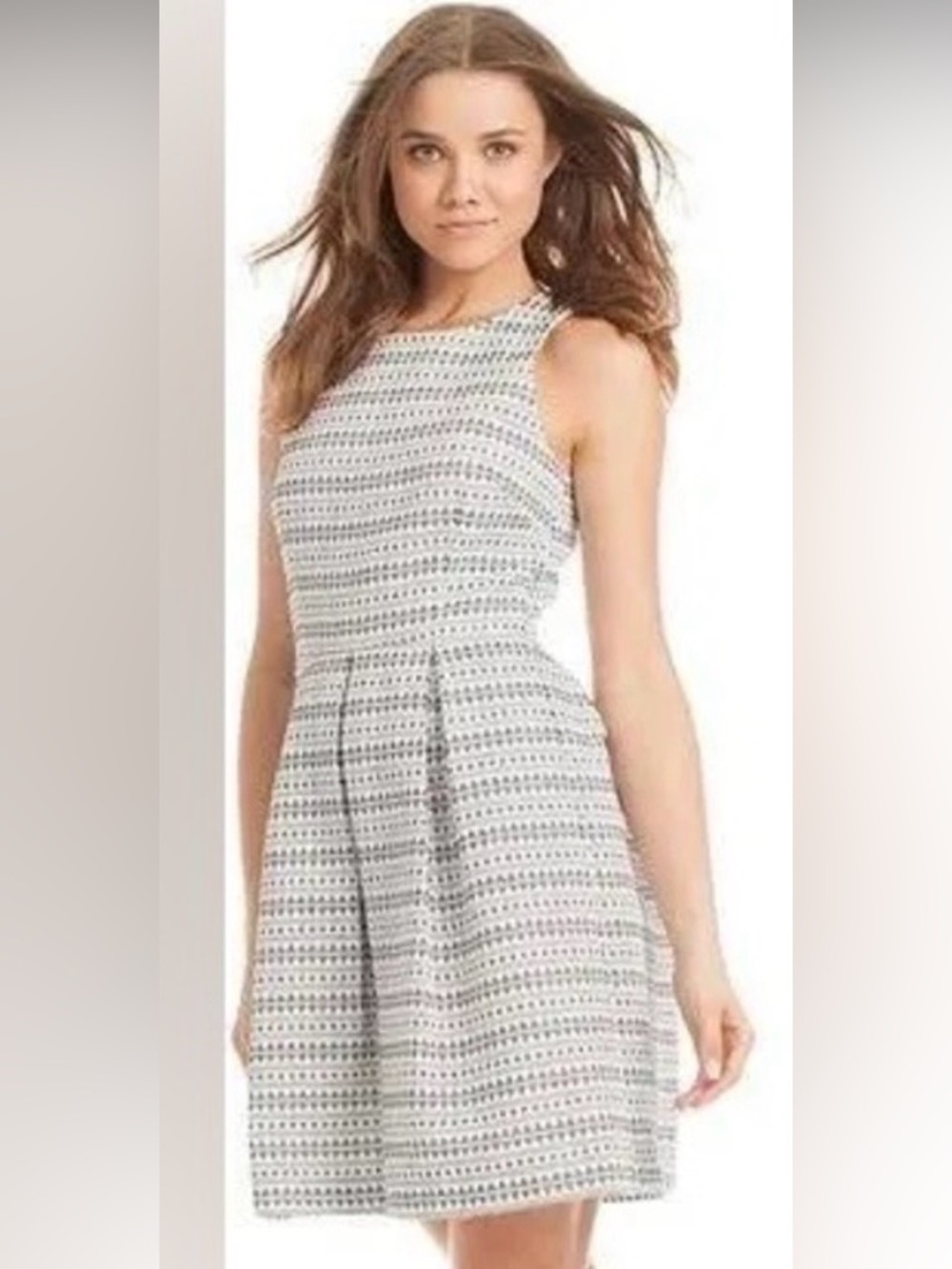 Trina Turk. Trina Turk Cecila Jacquard Fit & Flare Party Dress. Navy/White. 4.